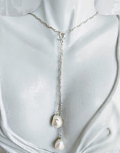Load image into Gallery viewer, Sterling silver curved bar link necklace with detachable tassel