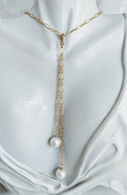 Load image into Gallery viewer, Long and short 14k gold fill necklace with detachable tassel