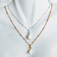 Load image into Gallery viewer, "Tess" ~ sweet petite necklace with detachable pearl pendant