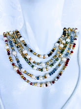 Load image into Gallery viewer, Pearl Station Sparkle triple wrap bracelet / necklace (see all photos)