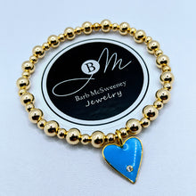 Load image into Gallery viewer, Enamel heart charm bracelet