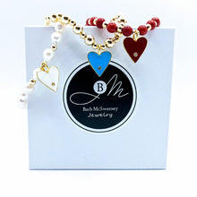 Load image into Gallery viewer, Enamel heart charm bracelet