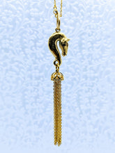 Load image into Gallery viewer, Horse Head Tassel Pewter pendant (available in pewter or gold plate over pewter)