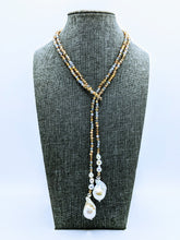Load image into Gallery viewer, 40" Sparkle lariat with pearls (see all color options)