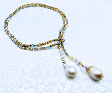 Load image into Gallery viewer, 40" Sparkle lariat with pearls (see all color options)