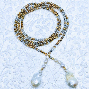 40" Sparkle lariat with pearls (see all color options)
