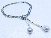 Load image into Gallery viewer, 40" Sparkle lariat with pearls (see all color options)
