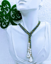Load image into Gallery viewer, 40" Sparkle lariat with pearls (see all color options)