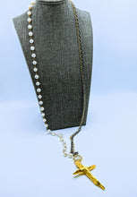 Load image into Gallery viewer, Gunmetal triple chain with Pearl - 20"