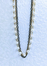 Load image into Gallery viewer, Gunmetal triple chain with Pearl - 20"