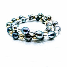 Load image into Gallery viewer, Multi Tahitian pearl bracelet - 14Kgf or Sterling beads