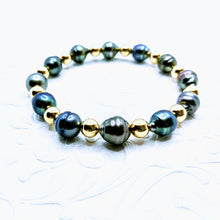 Load image into Gallery viewer, Multi Tahitian pearl bracelet - 14Kgf or Sterling beads
