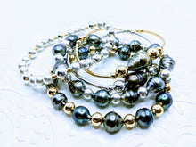 Load image into Gallery viewer, Sterling silver bracelet with matte and bright Sterling or gold bead accents