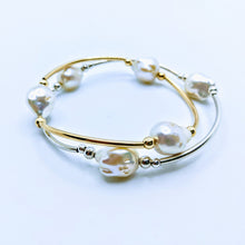 Load image into Gallery viewer, Triple Tahitian or Freshwater pearl tube bracelets