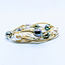 Load image into Gallery viewer, Triple Tahitian or Freshwater pearl tube bracelets