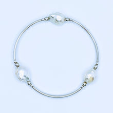 Load image into Gallery viewer, Triple Tahitian or Freshwater pearl tube bracelets