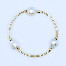 Load image into Gallery viewer, Triple Tahitian or Freshwater pearl tube bracelets