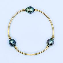 Load image into Gallery viewer, Triple Tahitian or Freshwater pearl tube bracelets