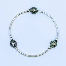Load image into Gallery viewer, Triple Tahitian or Freshwater pearl tube bracelets