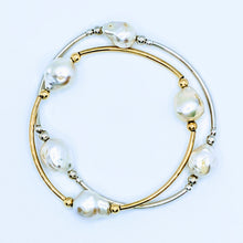 Load image into Gallery viewer, Triple Tahitian or Freshwater pearl tube bracelets