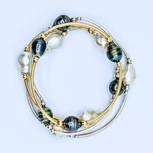 Load image into Gallery viewer, Triple Tahitian or Freshwater pearl tube bracelets