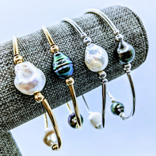 Load image into Gallery viewer, Triple Tahitian or Freshwater pearl tube bracelets