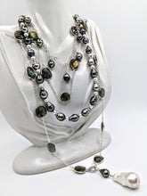 Load image into Gallery viewer, Labradorite & Sterling gem chain with detachable Pearl pendant