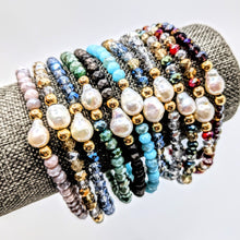Load image into Gallery viewer, Single Pearl Sparkle bracelet ( 17 colors to choose from )
