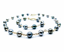 Load image into Gallery viewer, Hand-wired Tahitian pearl necklace