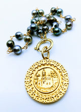 Load image into Gallery viewer, Hand-wired Tahitian pearl necklace