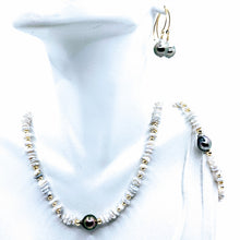 Load image into Gallery viewer, Set A .. Keshi & Tahitian pearl earrings, bracelet and necklace. Pieces also sold separately!