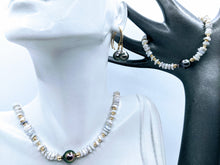 Load image into Gallery viewer, Set A .. Keshi & Tahitian pearl earrings, bracelet and necklace. Pieces also sold separately!