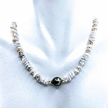 Load image into Gallery viewer, Set A .. Keshi & Tahitian pearl earrings, bracelet and necklace. Pieces also sold separately!
