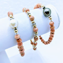 Load image into Gallery viewer, Gemstone stack bracelets (shown in Rhodochrosite) .. sold together or separate. See gemstone options.