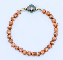 Load image into Gallery viewer, Gemstone stack bracelets (shown in Rhodochrosite) .. sold together or separate. See gemstone options.