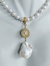Load image into Gallery viewer, Large Baroque pearl and cubic zirconia enhancer