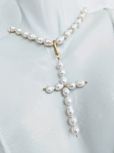 Load image into Gallery viewer, Baby Baroque freshwater pearl cross