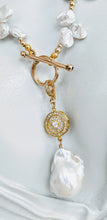Load image into Gallery viewer, Large Baroque pearl and cubic zirconia enhancer
