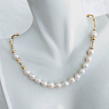 Load image into Gallery viewer, Baby Baroque freshwater pearl collar necklace - available in Sterling silver