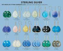 Load image into Gallery viewer, Single faceted earrings in Sterling silver or gold Vermeil with interchangable beads (See all color options)