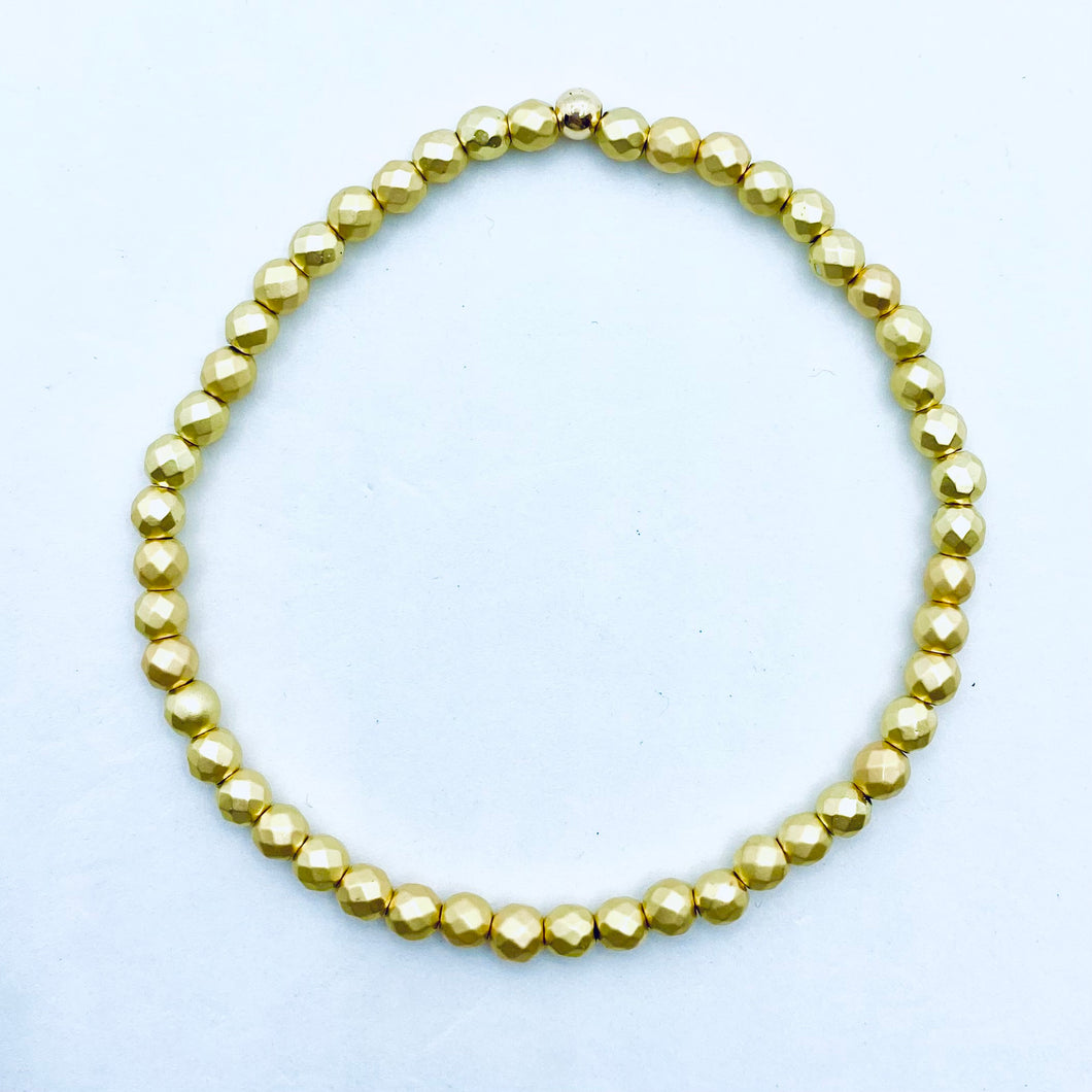 Single faceted beaded bracelet (without charm_)