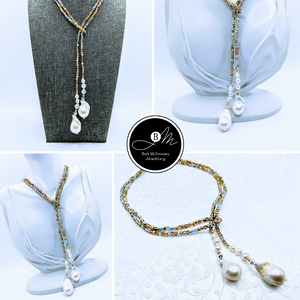 40" Sparkle lariat with pearls (see all color options)