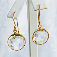 Load image into Gallery viewer, Gold vermeil, round, faceted quartz earrings (see other colors)
