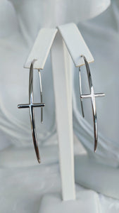 Sterling silver cross earrings