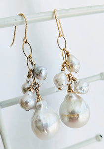 Anais - Freshwater pearl waterfall earrings