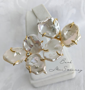 Large Keshi petal gold vermeil earrings