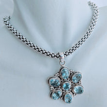 Load image into Gallery viewer, Blue Topaz and Sterling silver pendant

