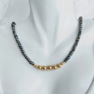 Dark grey Silverite with gold