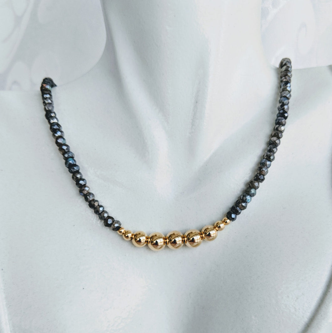 Dark grey Silverite with gold