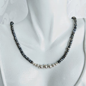 Dark grey Silverite with pearl